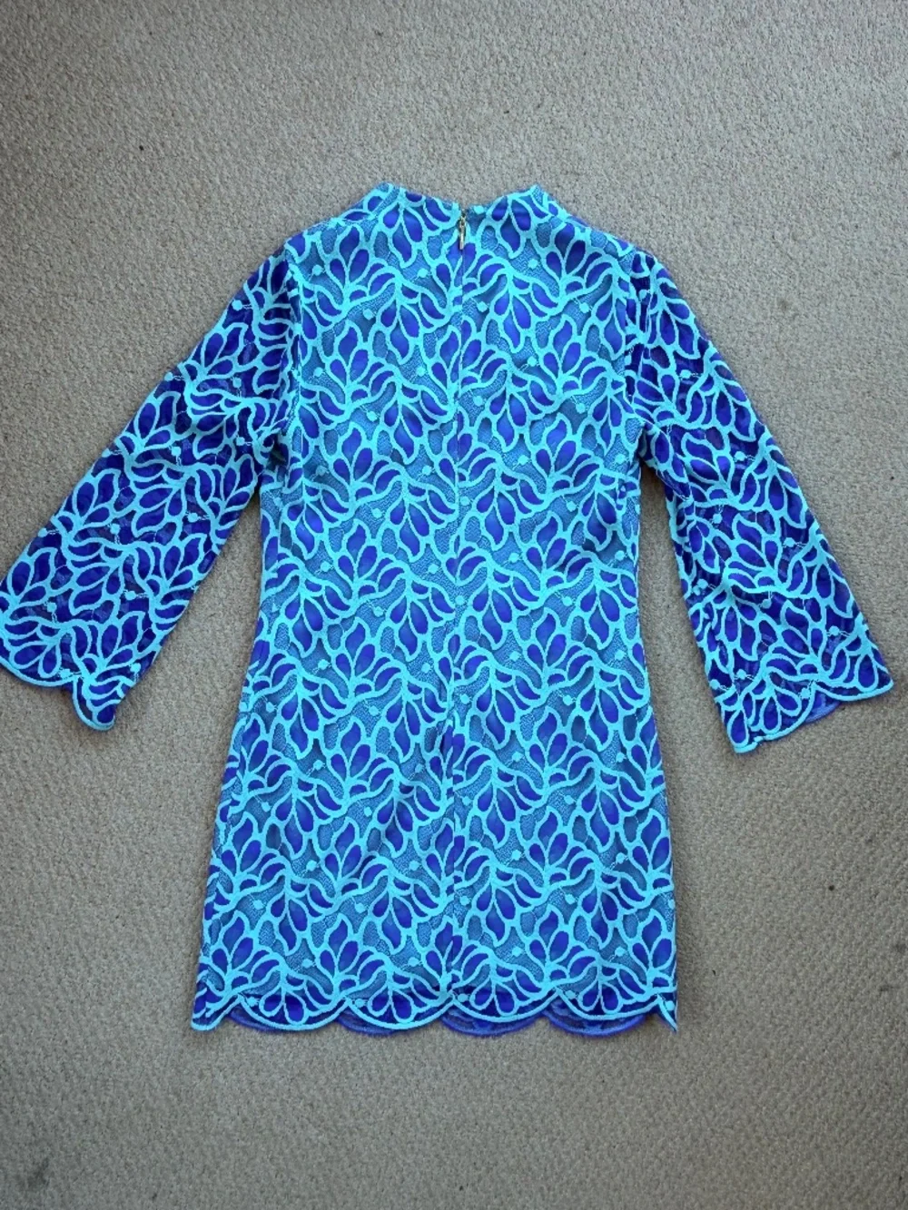 Lilly Pulitzer Devina Brewster Blue Light Flora Lace Shift Dress Size 6 - Picture 6 of 6